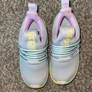 Adidas Gray and Purple Sneakers with Cushioned Sole